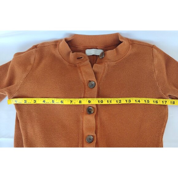 Everlane Sz Small Waffle Knit Button Up One Piece Pajamas Caramel Tan - Picture 6 of 8